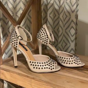 Studded Peep Toe Pumps